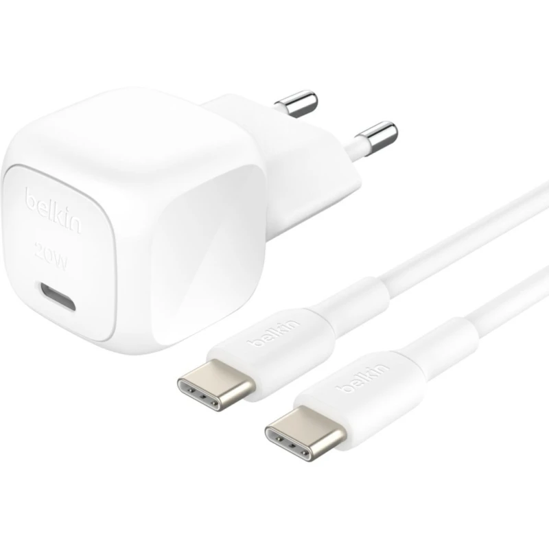 كابل بيلكين BOOST Charge USB-C 20W - شحن سريع ونقل بيانات 1 متر C-C CBL - بيلكين