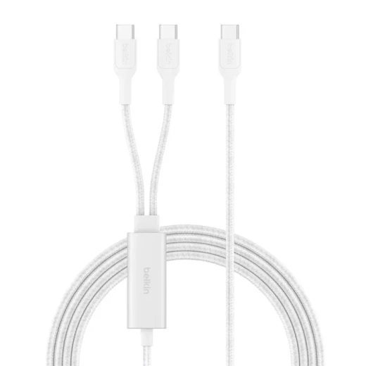 Belkin BoostCharge Pro Braided USB C to Dual USB C Cable 140W Black