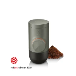 Wacaco Minipresso GR2 Portable Espresso Maker, Hand Powered, Gray, 8-12g Coffee
