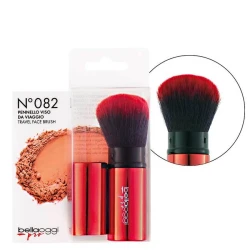 BellaOggi Pro Travel Face Brush N°082, Soft Synthetic Bristles, For Powder, Blush, and Foundation Application