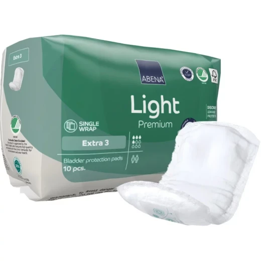 فوط صحية من Abena Light Premium لسلس البول للنساء، فائقة النحافة، سرية، 10 قطع فوط صحية من Abena Light Premium لسلس البول للنساء، فائقة النحافة، سرية، 10 قطع