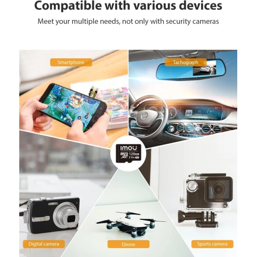 بطاقة ذاكرة إيمو Micro SDXC سعة 128 جيجابايت - تخزين عالي السرعة للهواتف الذكية والكاميرات والطائرات بدون طيار - إيمو - Image 2