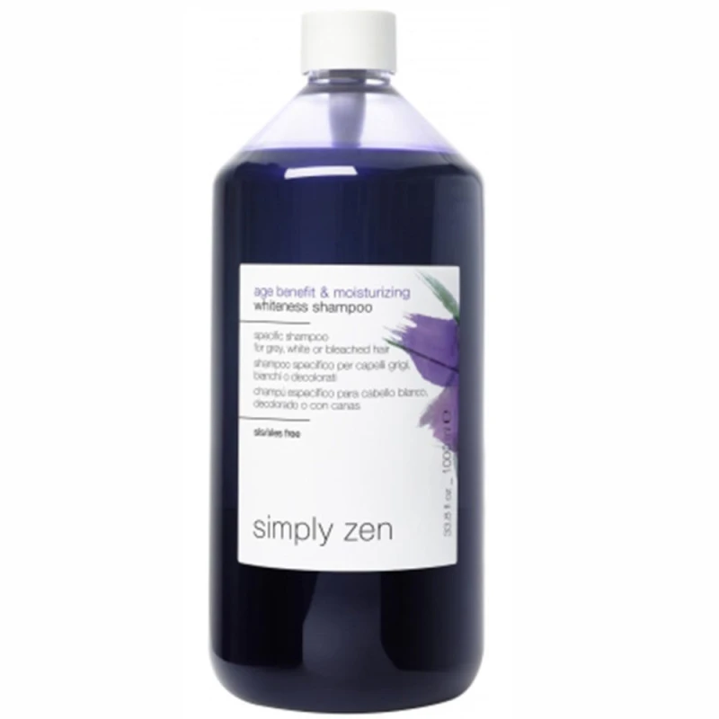 شامبو Simply Zen Age Benefit Moisturizing Whiteness سعة 1000 مل للشعر الرمادي والأبيض والمُبيض - سيمبلي زين