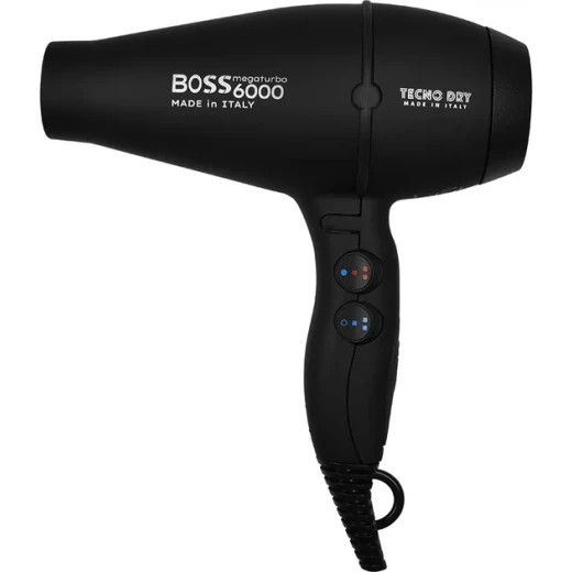 مجفف شعر Tecno Dry Boss 6000 احترافي 2500 واط أسود بتقنية الأيونات مجفف شعر Tecno Dry Boss 6000 احترافي 2500 واط أسود بتقنية الأيونات