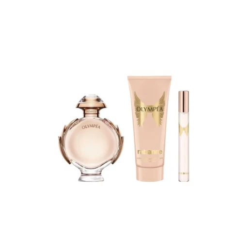 باكو رابان أوليمبيا 80 مل ماء عطر مجموعة هدايا إصدار 2025 للسيدات مع لوشن للجسم وبخاخ للسفر - باكو رابان - Image 4