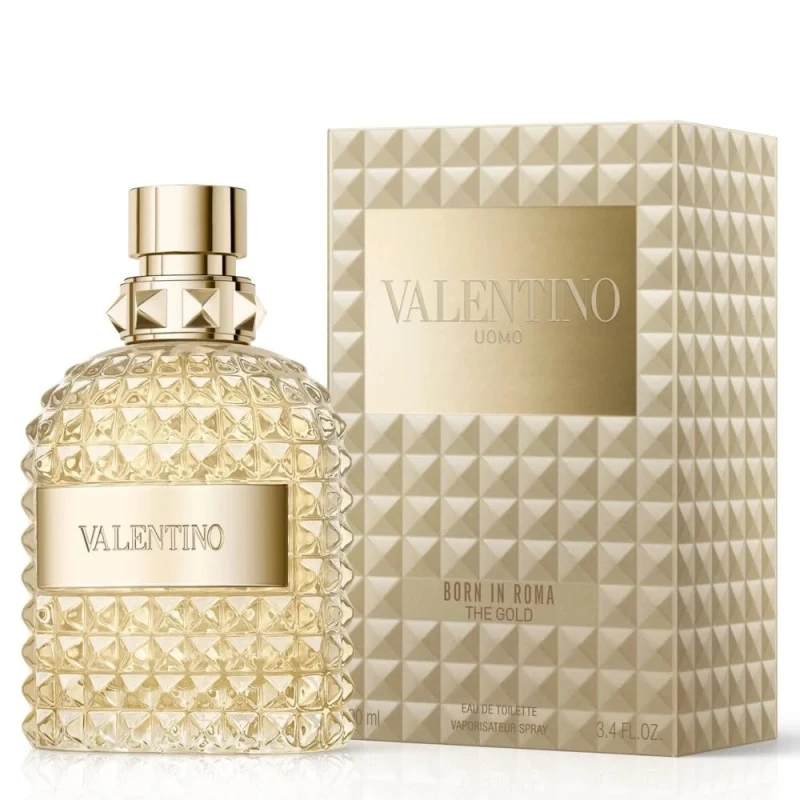فالنتينو أومو بورن إن روما ذا جولد ماء تواليت 100 مل عطر خشبي للرجال - فالنتينو