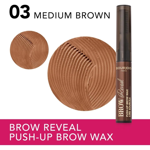 بورجوا Brow Reveal Push Up Wax بني متوسط 24 ساعة واكس تصفيف الحواجب 6 مل - بورجوا - Image 6