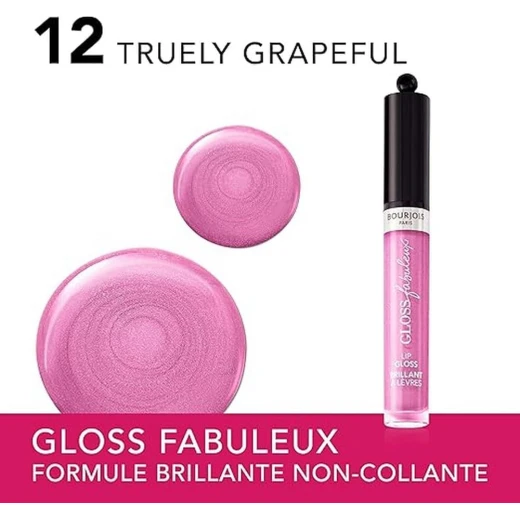 Bourjois Gloss Fabuleux Lip Gloss Truly Grapeful Long Lasting Shine Hydration 3.5ml - Bourjois - Image 3
