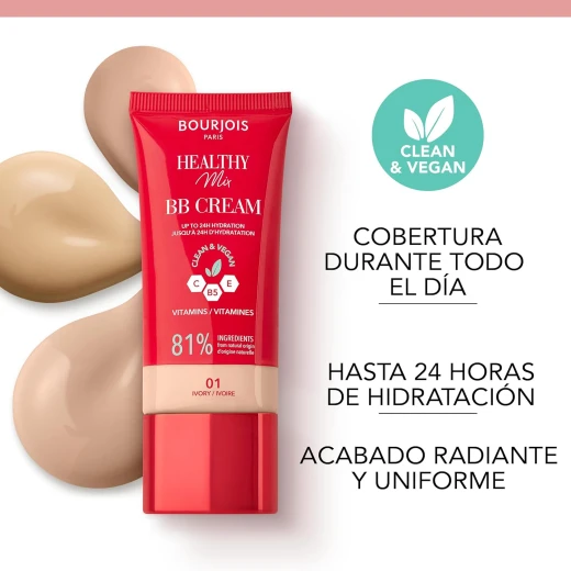Bourjois Healthy Mix BB Cream 03 Beige Hydrating Flawless Coverage 30ml Makeup for Radiant Skin - Bourjois - Image 2