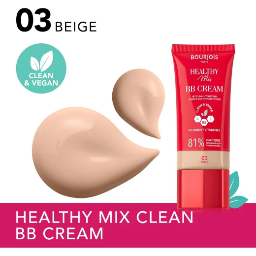 Bourjois Healthy Mix BB Cream 03 Beige Hydrating Flawless Coverage 30ml Makeup for Radiant Skin - Bourjois - Image 6