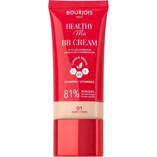 Bourjois Healthy Mix BB Cream Ivory Radiant Finish Lightweight Coverage Foundation Makeup