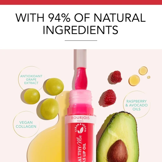 Bourjois Healthy Mix Clean Lip Oil 01 Douceur de Rose Hydrating Shine Treatment 4.5ml Plumping & Smoothing - Bourjois - Image 7
