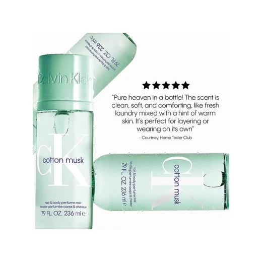 Calvin Klein CK Cotton Musk Perfume Mist 236ml Refreshing Unisex Fragrance for Hair & Body - Calvin Klein - Image 3