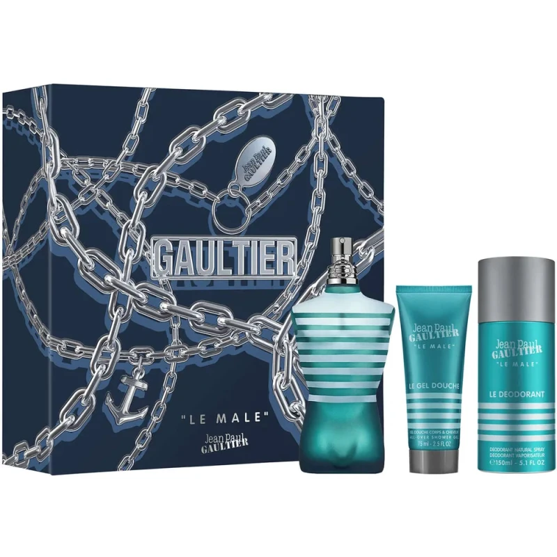 مجموعة عطور جان بول غوتييه لو مال للرجال - او دي تواليت، جل استحمام، مزيل عرق - Jean paul gaultier