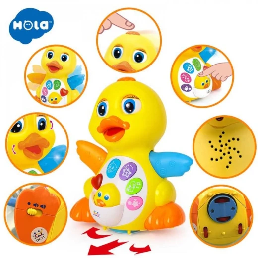 HOLA BABY TOYS 808 Dancing Duck Musical Toy for Toddlers, Yellow - Hola - Image 4