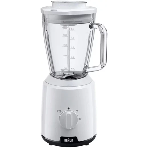 Braun PowerBlend 1 JB1000 Blender 600W 1.5L White, compact kitchen appliance with TriAction jug for smooth blending, 2 speeds plus pulse function, ideal for smoothies, juices, soups and daily use Braun PowerBlend 1 JB1000 Blender 600W 1.5L White, compact kitchen appliance with TriAction jug for smooth blending, 2 speeds plus pulse function, ideal for smoothies, juices, soups and daily use