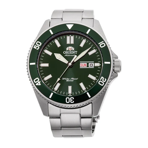 Orient Mako Sports Automatic Diver Watch Green Dial Stainless Steel Bracelet 44mm