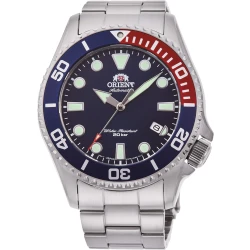 Orient Triton Automatic Men's Watch Blue Dial Pepsi Bezel Stainless Steel