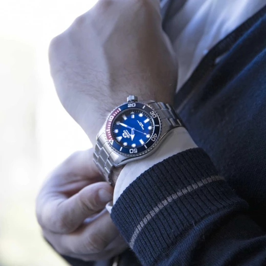 Orient Triton Automatic Men's Watch Blue Dial Pepsi Bezel Stainless Steel - ORIENT - Image 7