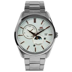 Orient Sun and Moon Watch RA AK0301S Sapphire Crystal Silver Dial Automatic