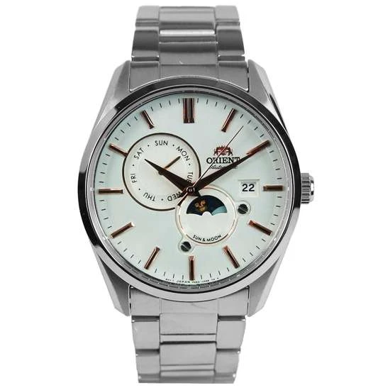 Orient Sun and Moon Watch RA AK0301S Sapphire Crystal Silver Dial Automatic - ORIENT