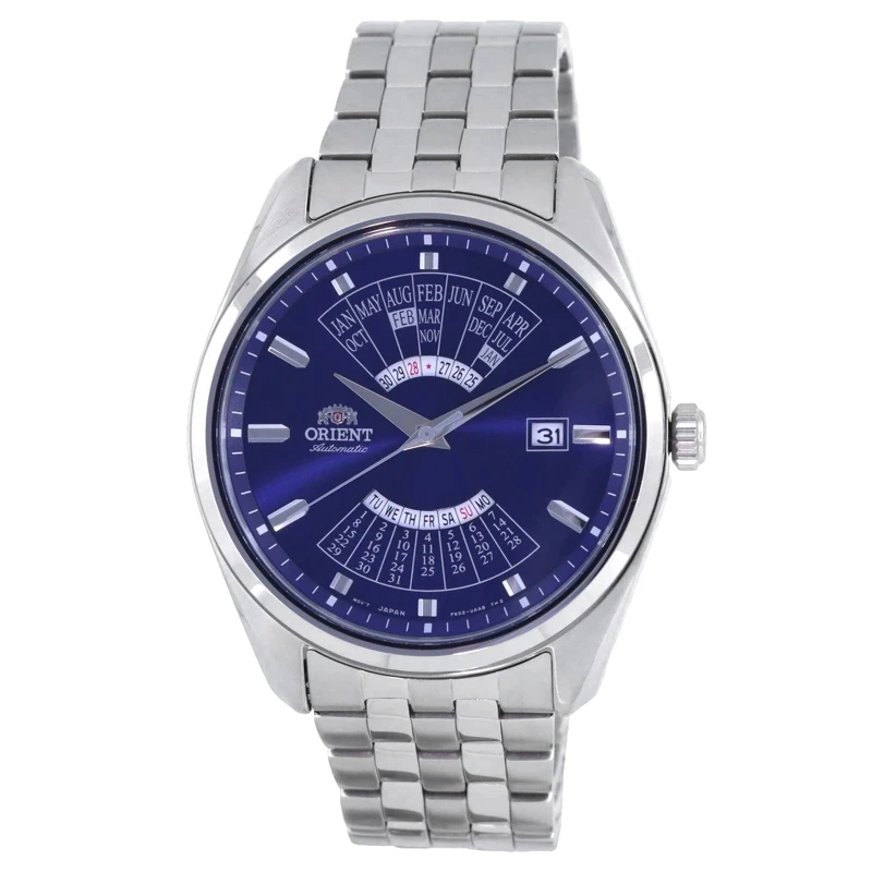 Orient Multi Year Calendar RA-BA0003L Men's Automatic Watch Blue Dial Steel Bracelet - ORIENT
