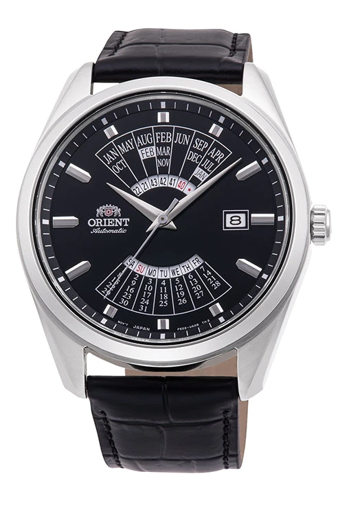 Orient RA-BA0006B Contemporary Multi-Year Calendar Automatic Black Leather Strap Watch - ORIENT