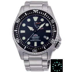 Orient Diver's 200M Mechanical Power Reserve Watch Black Stainless Steel 43.4mm