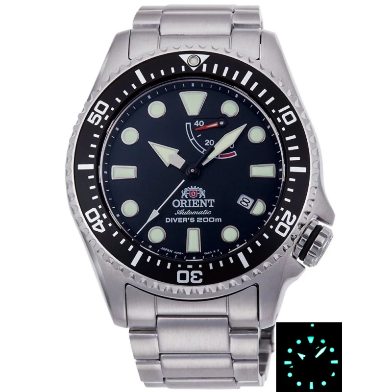 Orient Diver's 200M Mechanical Power Reserve Watch Black Stainless Steel 43.4mm - ORIENT