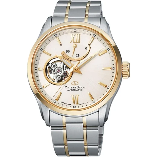 Orient Star Contemporary Open Heart Automatic Watch Sapphire Glass 2 Tone Gold RE-AT0004S Orient Star Contemporary Open Heart Automatic Watch Sapphire Glass 2 Tone Gold RE-AT0004S