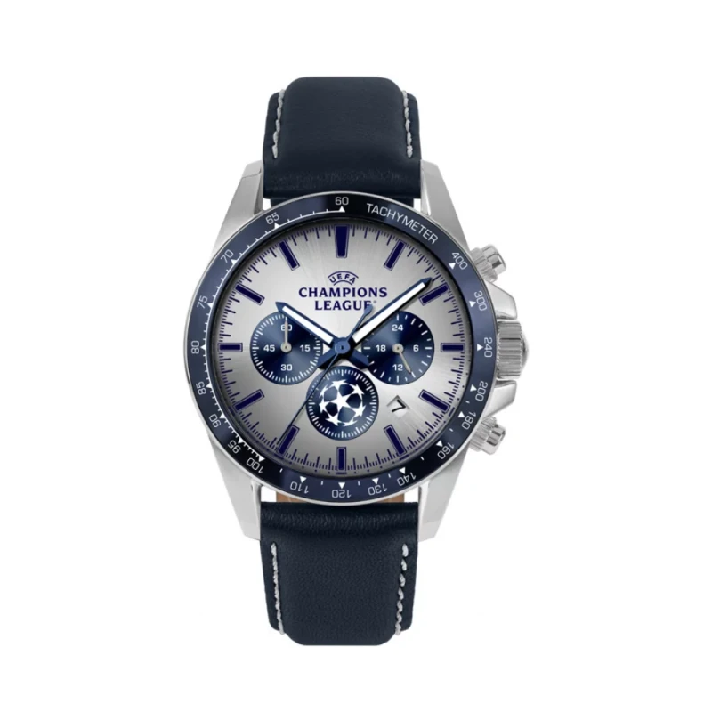 Jacques Lemans UEFA Champions League CL 104B Watch Stainless Steel Leather Strap 42mm - Jacques lemans