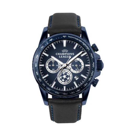 Jacques Lemans UEFA Champions League CL 105A Watch Stainless Steel Leather Strap 42mm Jacques Lemans UEFA Champions League CL 105A Watch Stainless Steel Leather Strap 42mm
