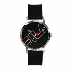 Fila Men's 38-313-002 Watch: Black Silicone Strap, 41mm Case, Miyota Quartz Movement, 5 ATM Water Resistance, Stainless Steel Case, Black Dial, 1 Year Warranty