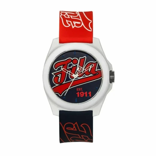 Fila Reinterpret 70s 38-330-003 White PC Case Black Dial Silicone Strap Japanese Quartz Watch Fila Reinterpret 70s 38-330-003 White PC Case Black Dial Silicone Strap Japanese Quartz Watch