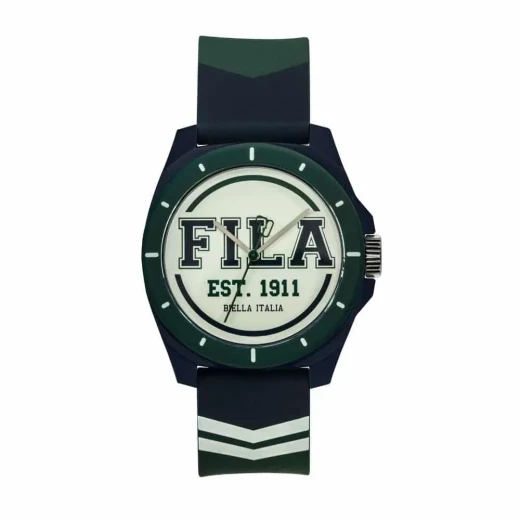 Fila Reinterpret 70's Watch Blue Silicone Strap 42.5mm 5 ATM Water Resistant Fila Reinterpret 70's Watch Blue Silicone Strap 42.5mm 5 ATM Water Resistant