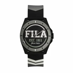 Fila Reinterpret 70's Watch Black Silicone Strap 42.5mm Grey Case