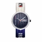 Fila Container 38 338 102 Watch Black Dial White Blue Silicone Strap 40mm - Fila