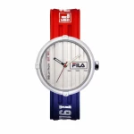 Fila Container 38 338 103 Watch White Dial Red and Blue Silicone Strap 40mm - Fila