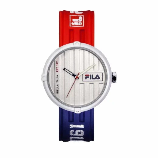 Fila Container 38 338 103 Watch White Dial Red and Blue Silicone Strap 40mm Fila Container 38 338 103 Watch White Dial Red and Blue Silicone Strap 40mm