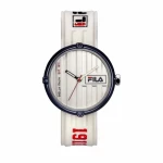 Fila Container Watch 38-338-104 Black White Silicone Strap 40mm - Fila