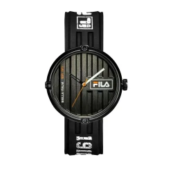 Fila Container Watch 38-338-105 Black Dial 40mm Men's Timepiece with Black Silicone Strap, Miyota 2035 Quartz Movement, 3 ATM Water Resistance and 1 Year Warranty