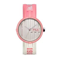 Fila Container Watch 38 338 106 Pink Alloy Case 40mm White Dial Silicone Strap Japanese Quartz Movement 3 ATM Water Resistance 1 Year Warranty Ladies Fashion Wristwatch