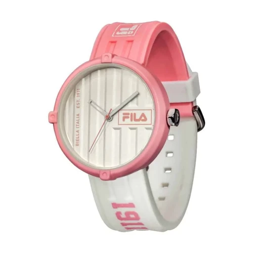 Fila Container Watch 38 338 106 Pink Alloy Case 40mm White Dial Silicone Strap Japanese Quartz Movement 3 ATM Water Resistance 1 Year Warranty Ladies Fashion Wristwatch - Fila - Image 2