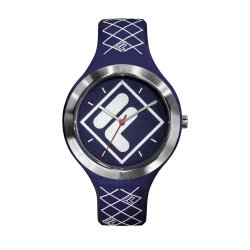 Fila My Court 38-342-002 Watch Blue Silicone Strap 42mm Miyota 2035 Quartz Movement 3 ATM Water Resistance Blue Dial Case Stainless Steel 1 Year Warranty Unisex Sport Watch