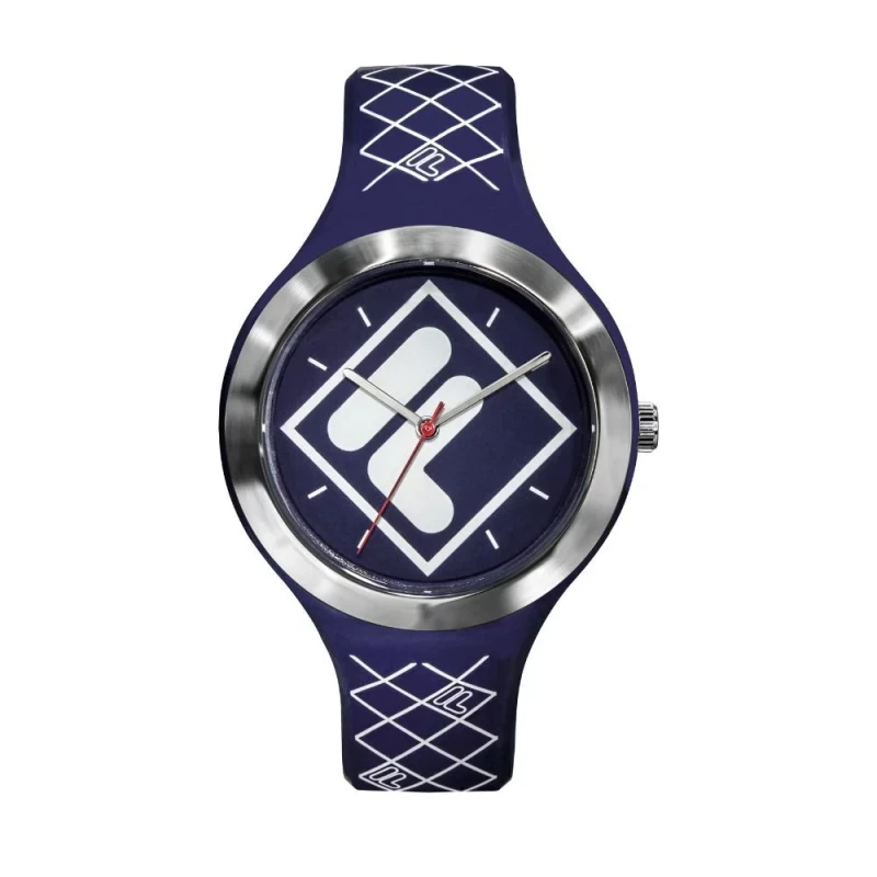 Fila My Court 38-342-002 Watch Blue Silicone Strap 42mm Miyota 2035 Quartz Movement 3 ATM Water Resistance Blue Dial Case Stainless Steel 1 Year Warranty Unisex Sport Watch - Fila