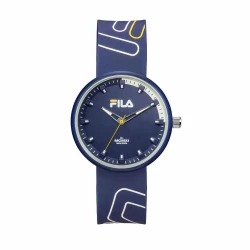 Fila MY MCMXI Watch 38 344 004 Black Alloy Case Black Dial 40mm Silicone Strap Japanese Quartz Movement 3 ATM Water Resistance Men's Wristwatch 1 Year Warranty