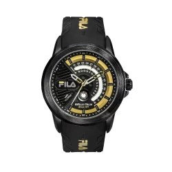 Fila Racer 38 347 002 Men's Watch Black Silicone Strap 42mm 10 ATM Water Resistant
