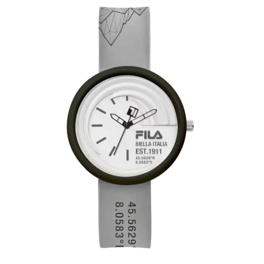 Fila White Rock Watch Grey Dial 40mm Silicone Strap 3 ATM Water Resistant Fila White Rock Watch Grey Dial 40mm Silicone Strap 3 ATM Water Resistant