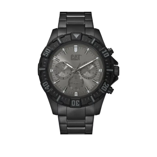 Cat Moto Multi-Function Watch Gray Dial Black Stainless Steel Strap 44.5mm Cat Moto Multi-Function Watch Gray Dial Black Stainless Steel Strap 44.5mm
