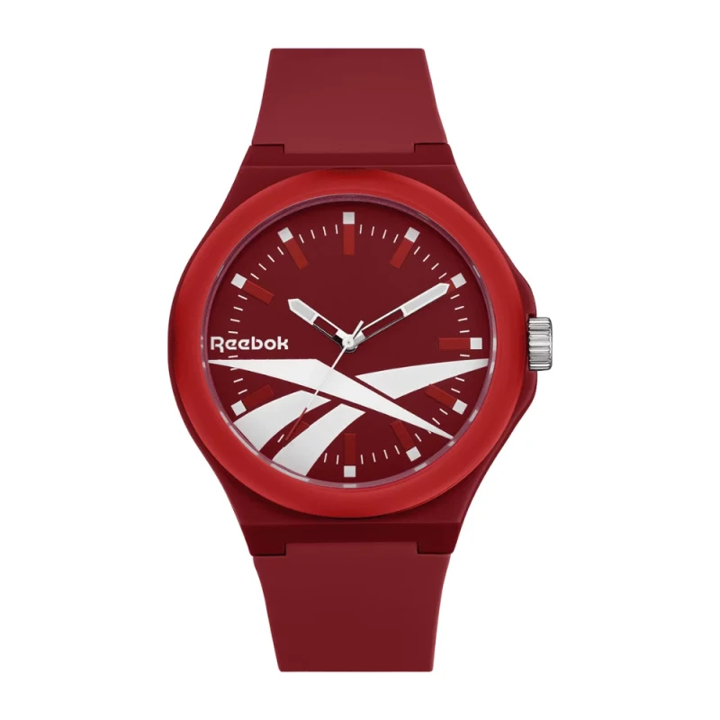 Reebok Run Retro Watch Red with Silicone Strap 44mm Case 5 ATM Water Resistance Featuring Miyota 2035 Movement and Retro Dial Design Reflecting Classic Reebok Branding - Reebok